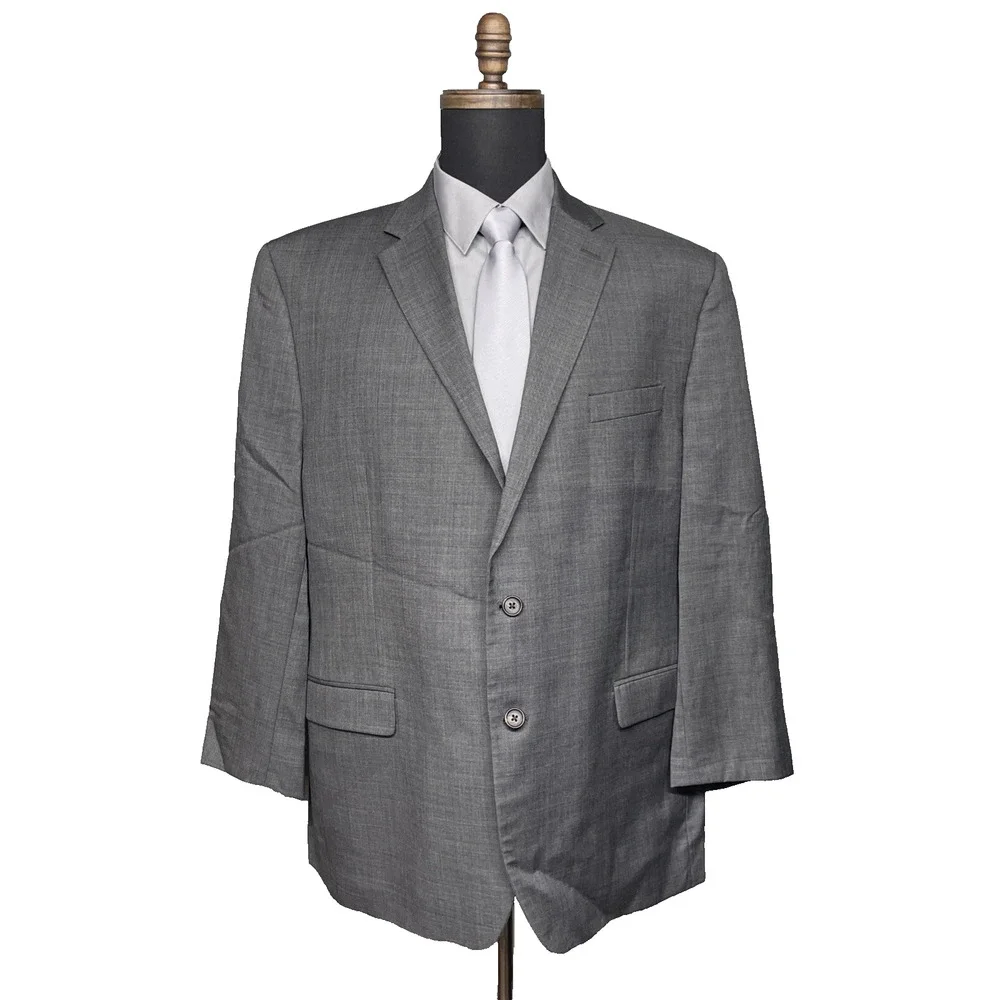 Lauren Ralph Lauren Mens 46R Gray 100% Wool Blazer Sport Coat